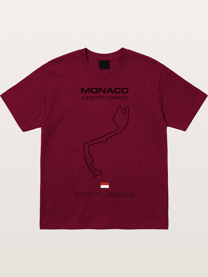 Monaco Circuit Minimal Line With Flag Gildan T-shirt