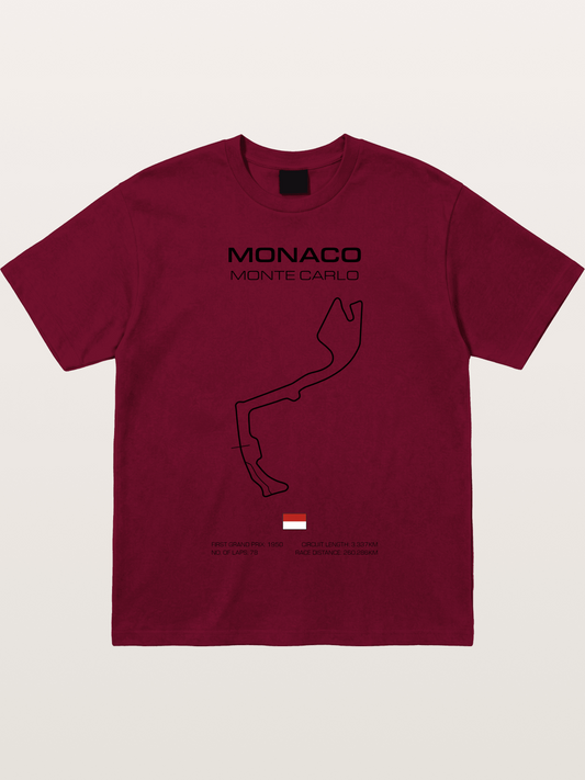 Monaco Circuit Minimal Line With Flag Gildan T-shirt