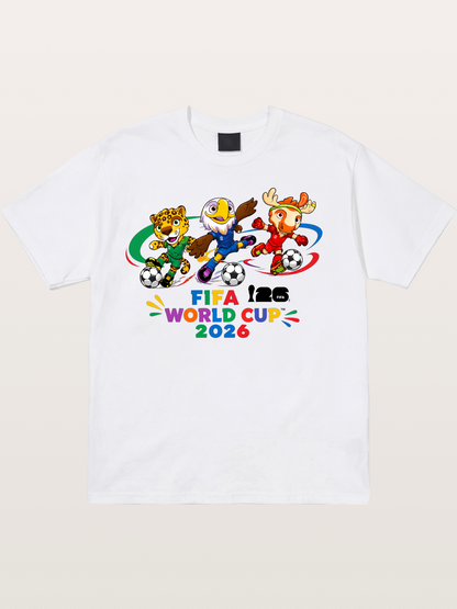 2026 World Cup Mascots Art Cotton T-shirt
