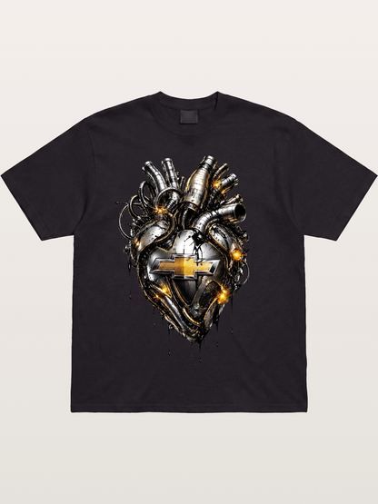 Chevrolet Engine Heart Graphic Cotton T-shirt
