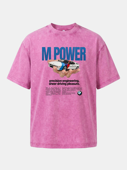 M Power Precision BMW Print Washed T-shirt