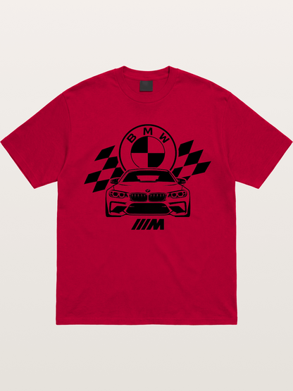 BMW M Series Checkered Flag Print Gildan T-shirt