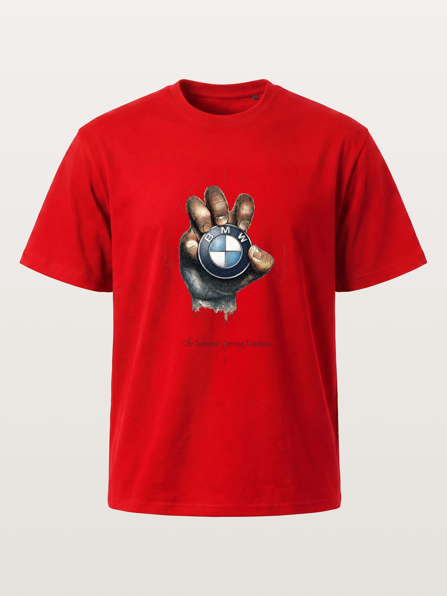 Hand Holding BMW Logo Sketch Cotton T-shirt