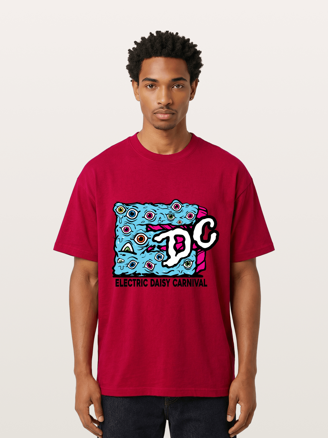 EDC Trippy Eye Daisy Print Gildan T-shirt