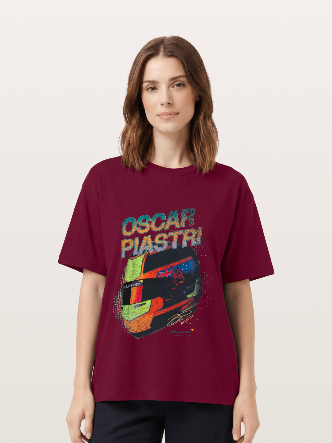 Oscar Piastri McLaren Helmet Gildan T-shirt