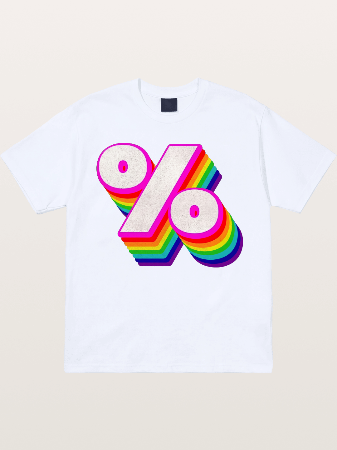 Rainbow Stacked Percent Symbol Pride Gildan T-shirt