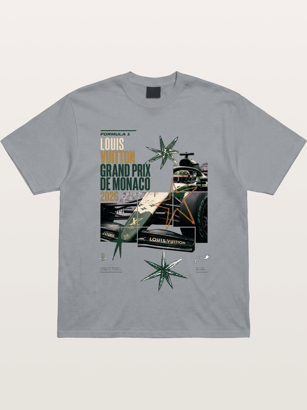 Green LV F1 Race Car Print Gildan T-shirt