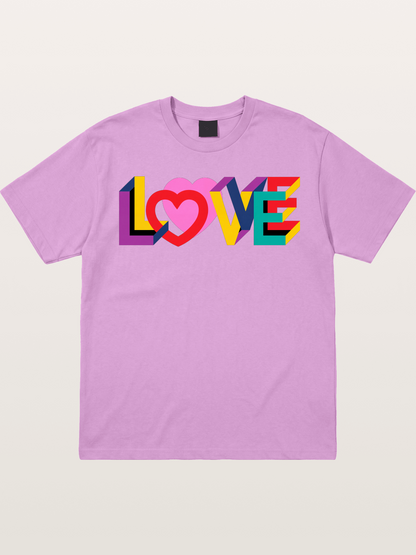 3D Love Typography With Heart Gildan T-shirt