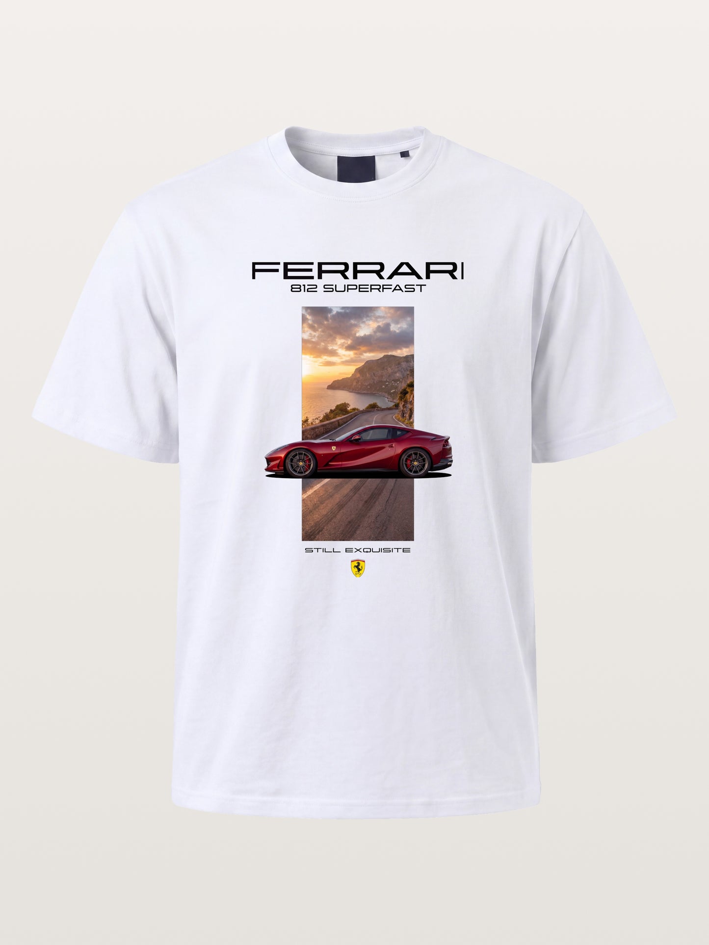 Ferrari 812 Tuscan Road Print Cotton T-shirt