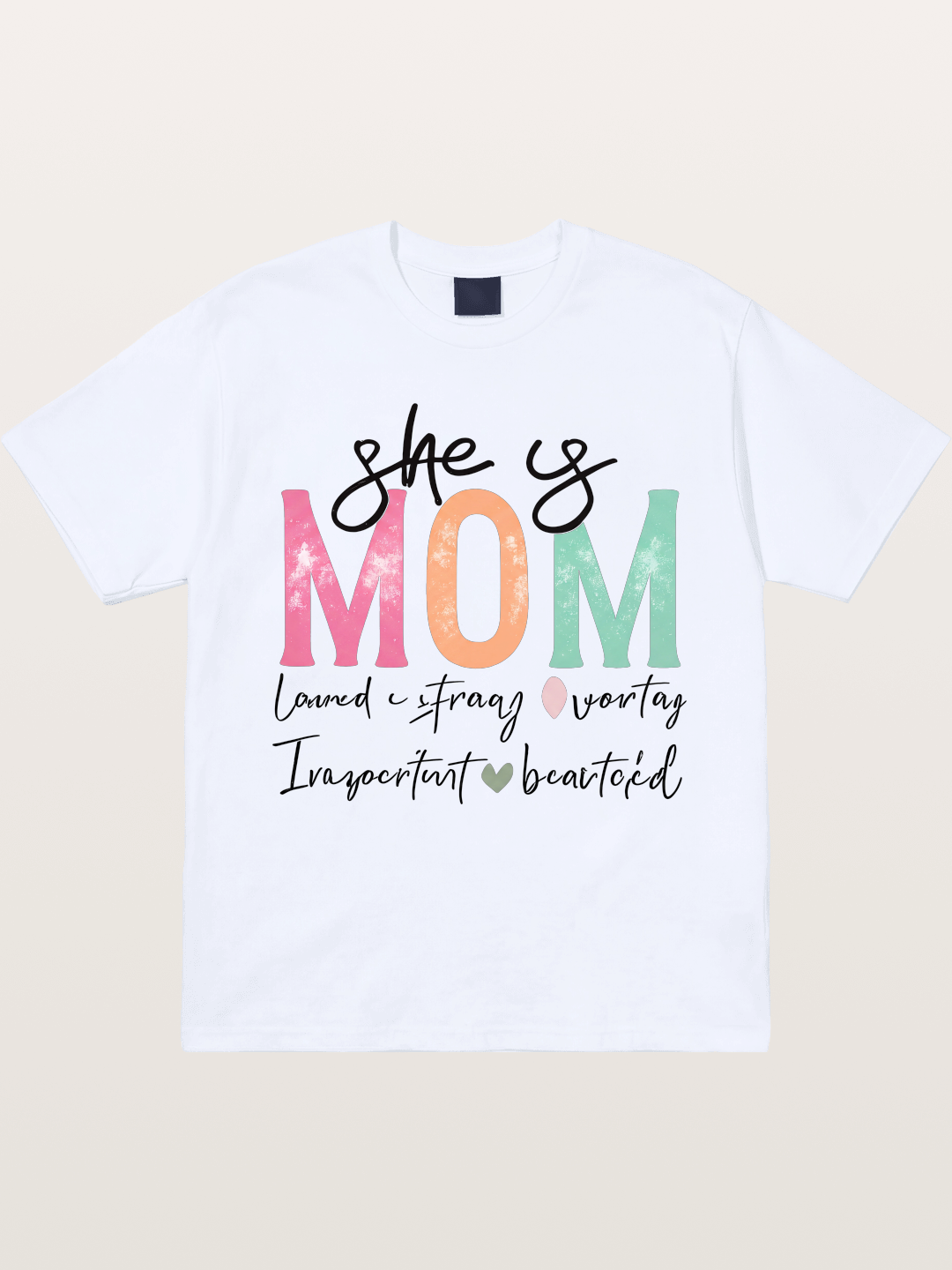 She is Mom Boho Pastel Print Gildan T-shirt