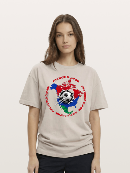 Soccer Ball Americas Burst Design Cotton T-shirt