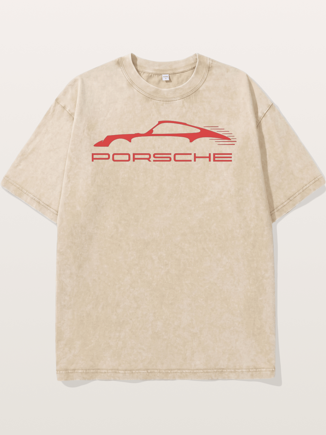 Red Porsche Silhouette Art Washed T-shirt
