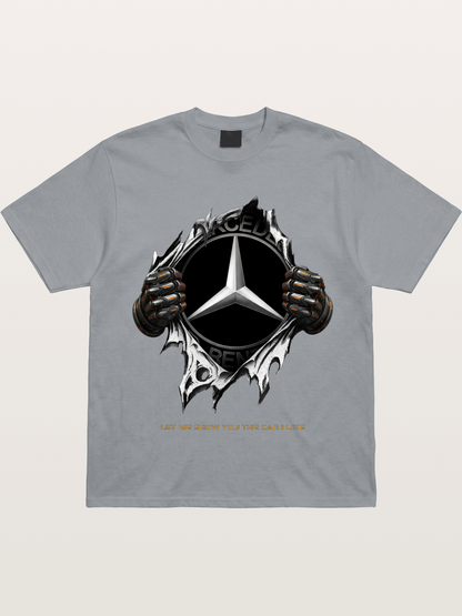 Mercedes Star Crest Tear Through Gildan T-shirt