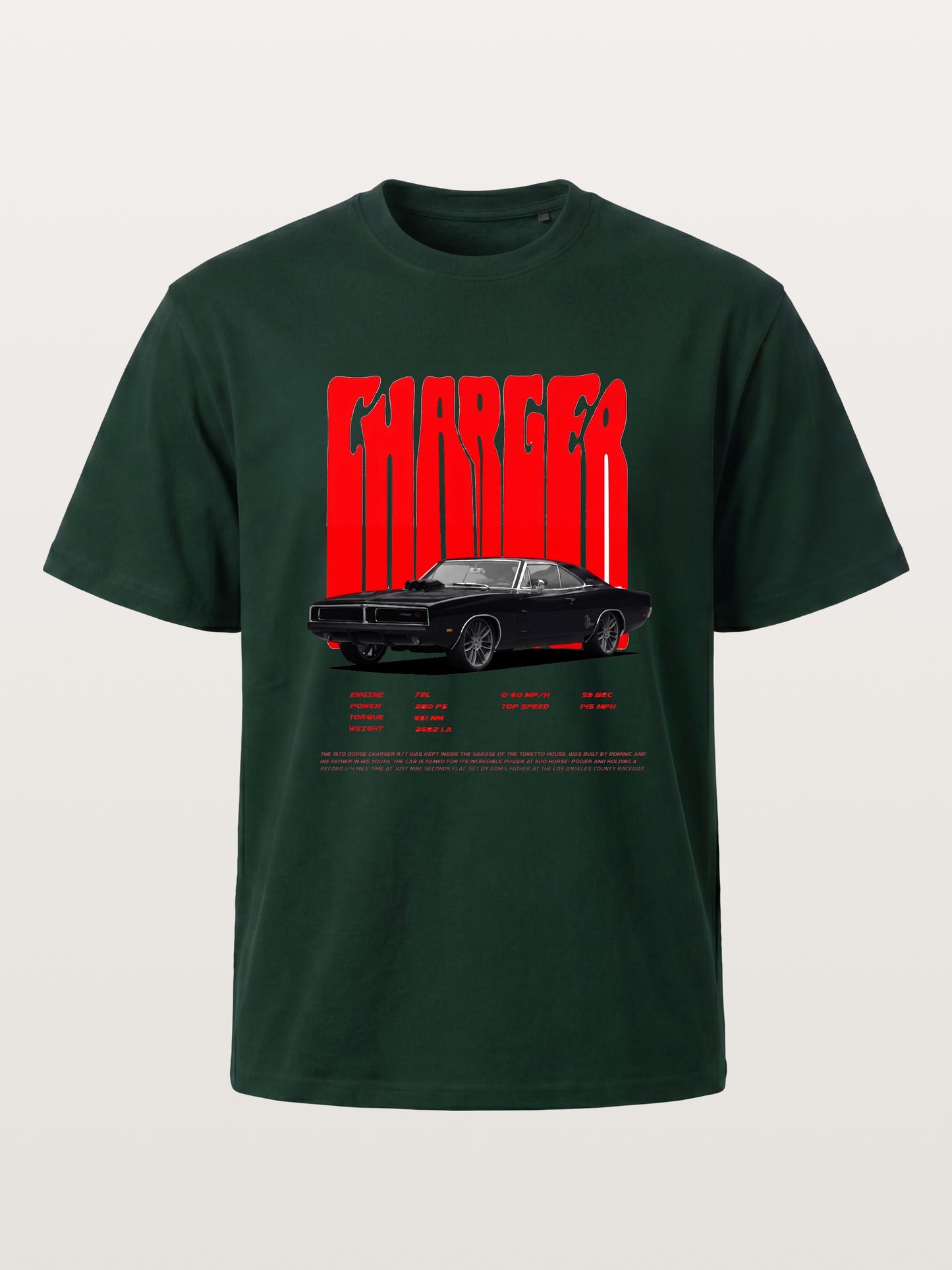 Red Charger Retro Muscle Print Gildan T-shirt