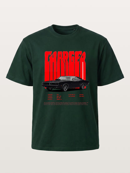 Red Charger Retro Muscle Print Gildan T-shirt