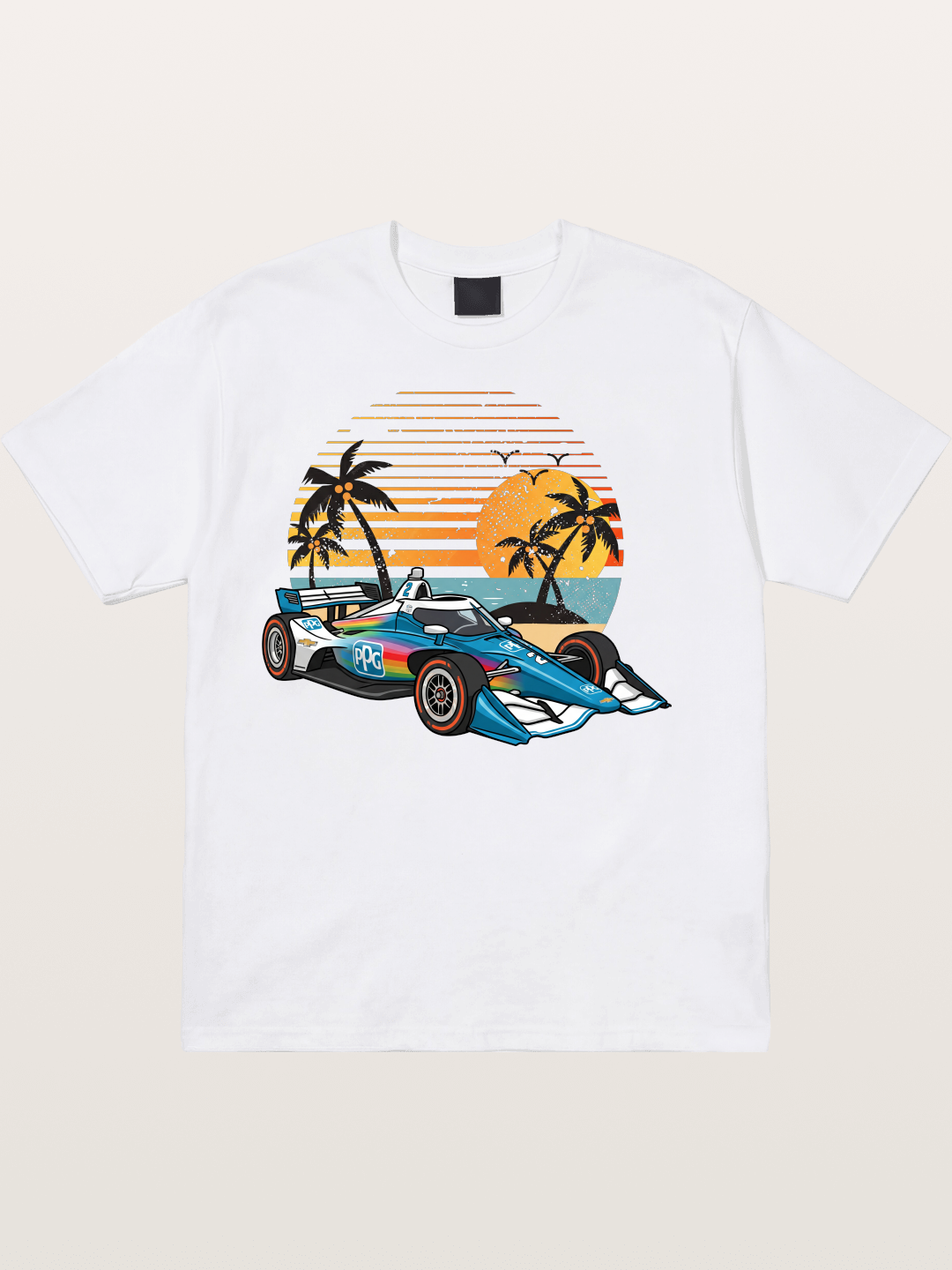 Palm Sunset Indy Car Classic Cotton T-shirt
