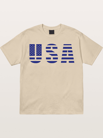 Blue Tone USA American Flag Gildan T-shirt