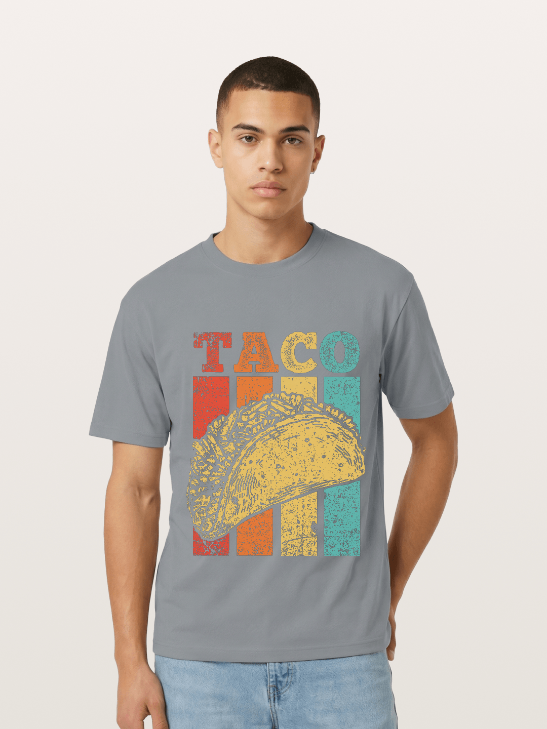 Vintage Taco Retro Stripes Food Gildan T-shirt