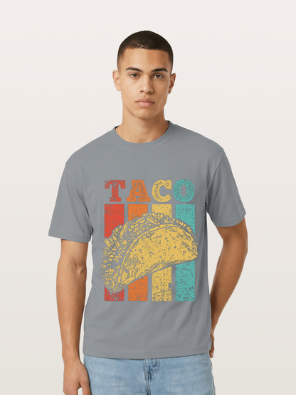 Vintage Taco Retro Stripes Food Gildan T-shirt