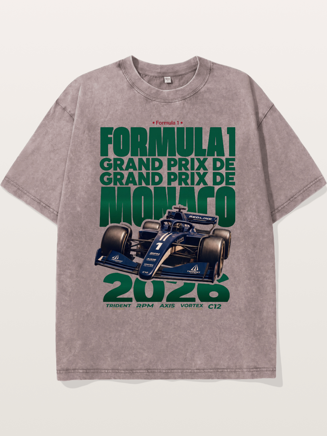 Navy Monaco F1 Grand Prix Art Washed T-shirt
