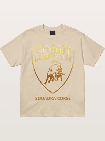 Lamborghini Squadra Corse Gold Shield Gildan T-shirt -----
