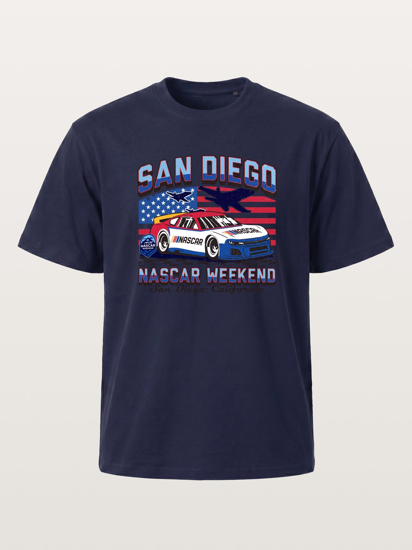 San Diego NASCAR Jet and Race Car Gildan T-shirt
