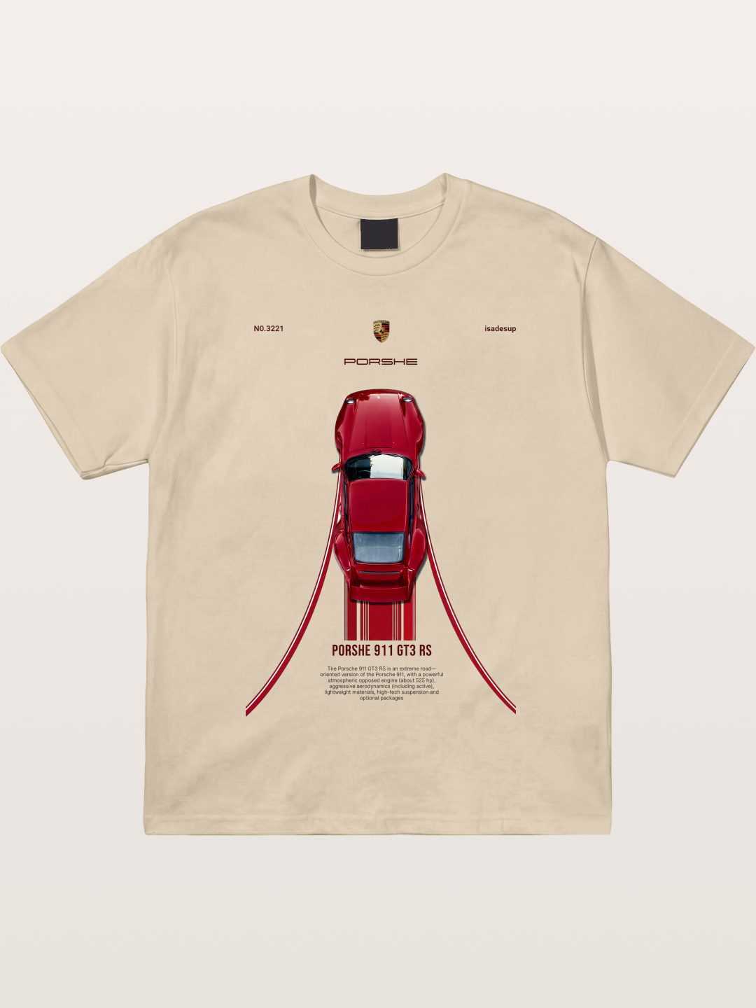 Porsche 911 GT3 RS Top View Gildan T-shirt