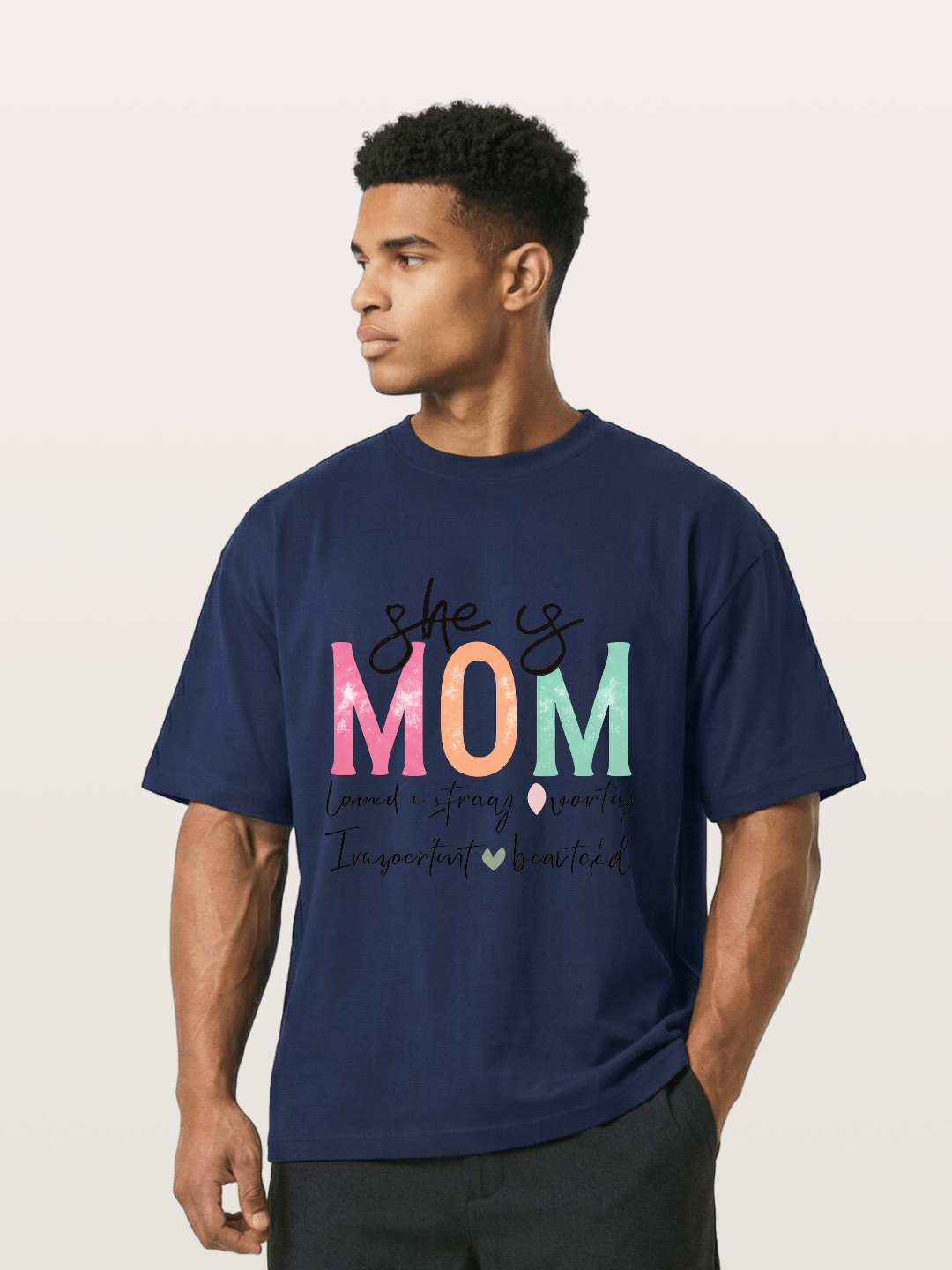 She is Mom Boho Pastel Print Gildan T-shirt