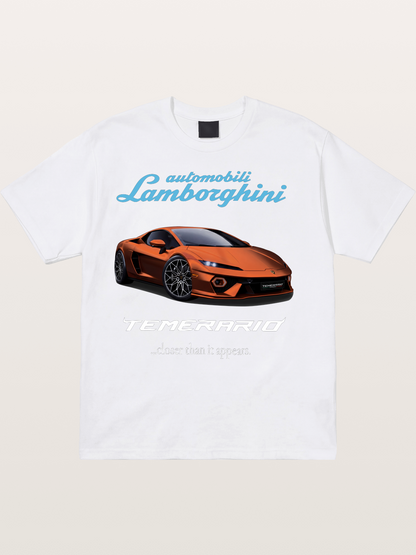 Lamborghini Temerario Orange Sports Car Cotton T-shirt