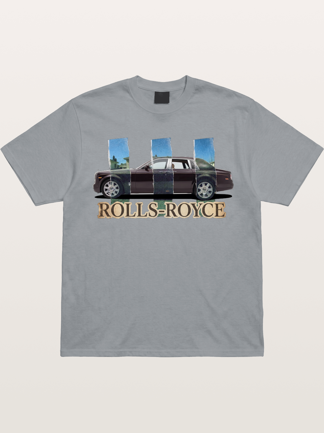 Torn Paper Rolls Royce Collage Gildan T-shirt