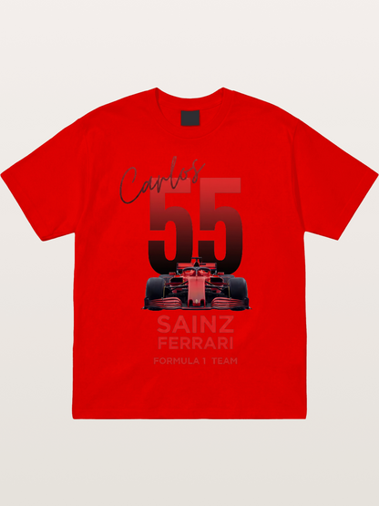 Carlos Sainz Ferrari 55 Art Cotton T-shirt
