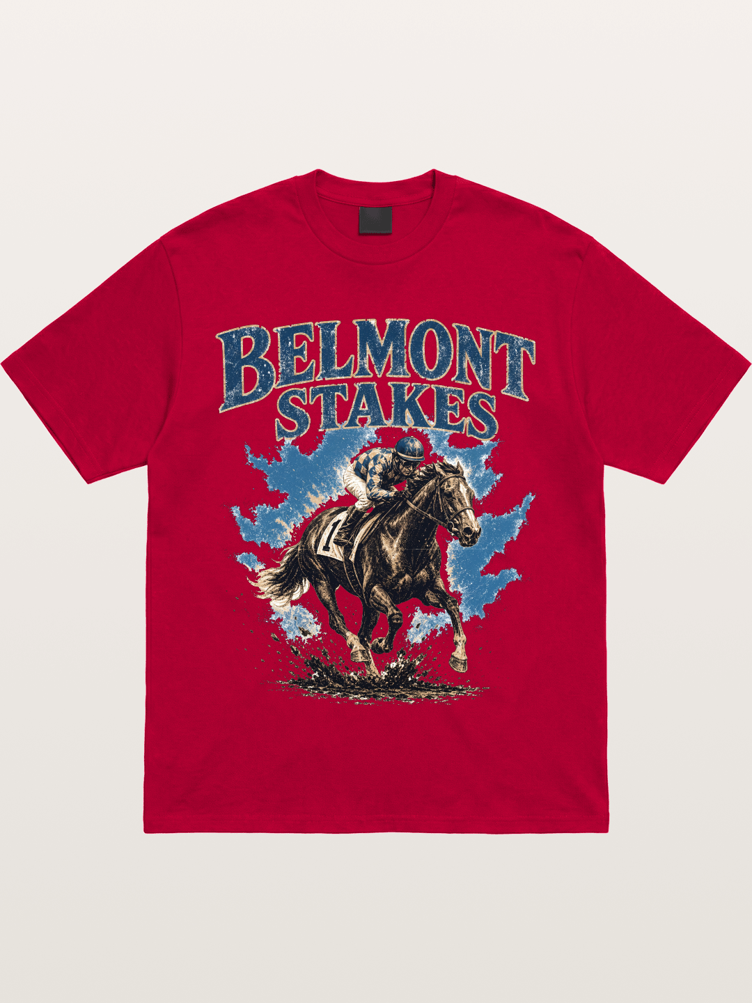 Belmont Stakes Mud Splash Poster Gildan T-shirt
