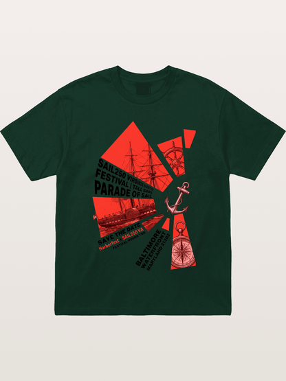 Pink Red Geometric Sail Poster Gildan T-shirt