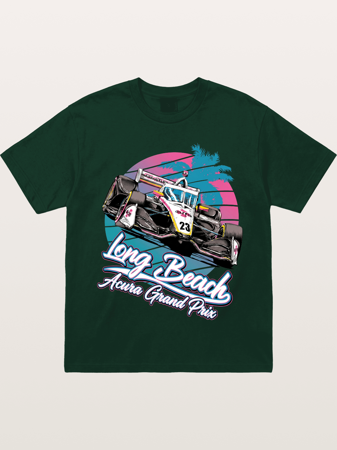 Retro Long Beach Race Graphic Gildan T-shirt