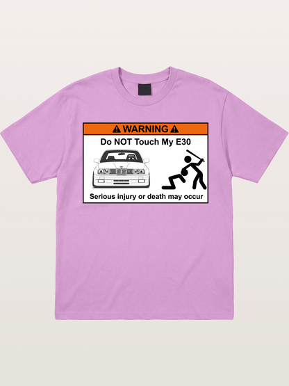 E30 Warning Sticker Print Gildan T-shirt