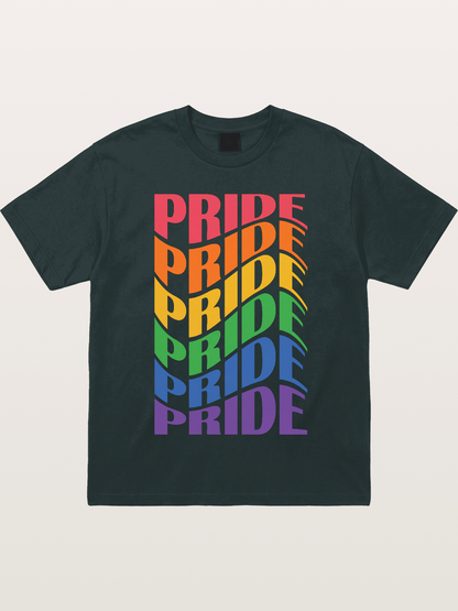 Repeated Pride Rainbow Gradient Design Gildan T-shirt