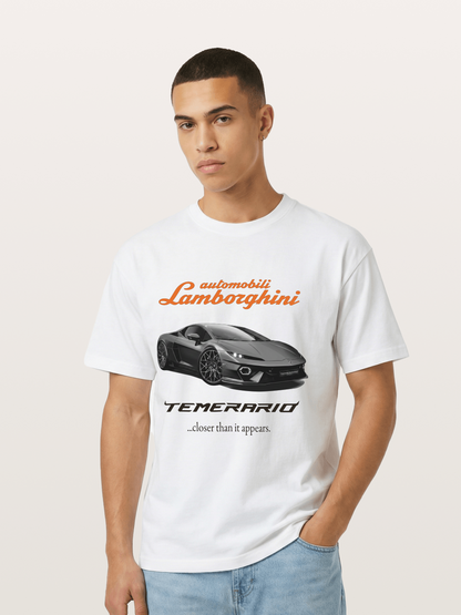 Lamborghini Temerario Grey Sports Car Gildan T-shirt