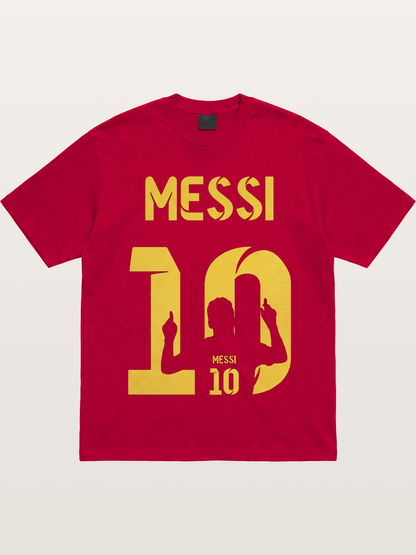Messi No.10 Gold Silhouette Gildan T-shirt