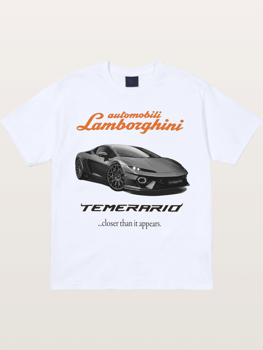 Lamborghini Temerario Grey Sports Car Gildan T-shirt