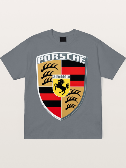 Porsche Crest Shield Design Cotton T-shirt