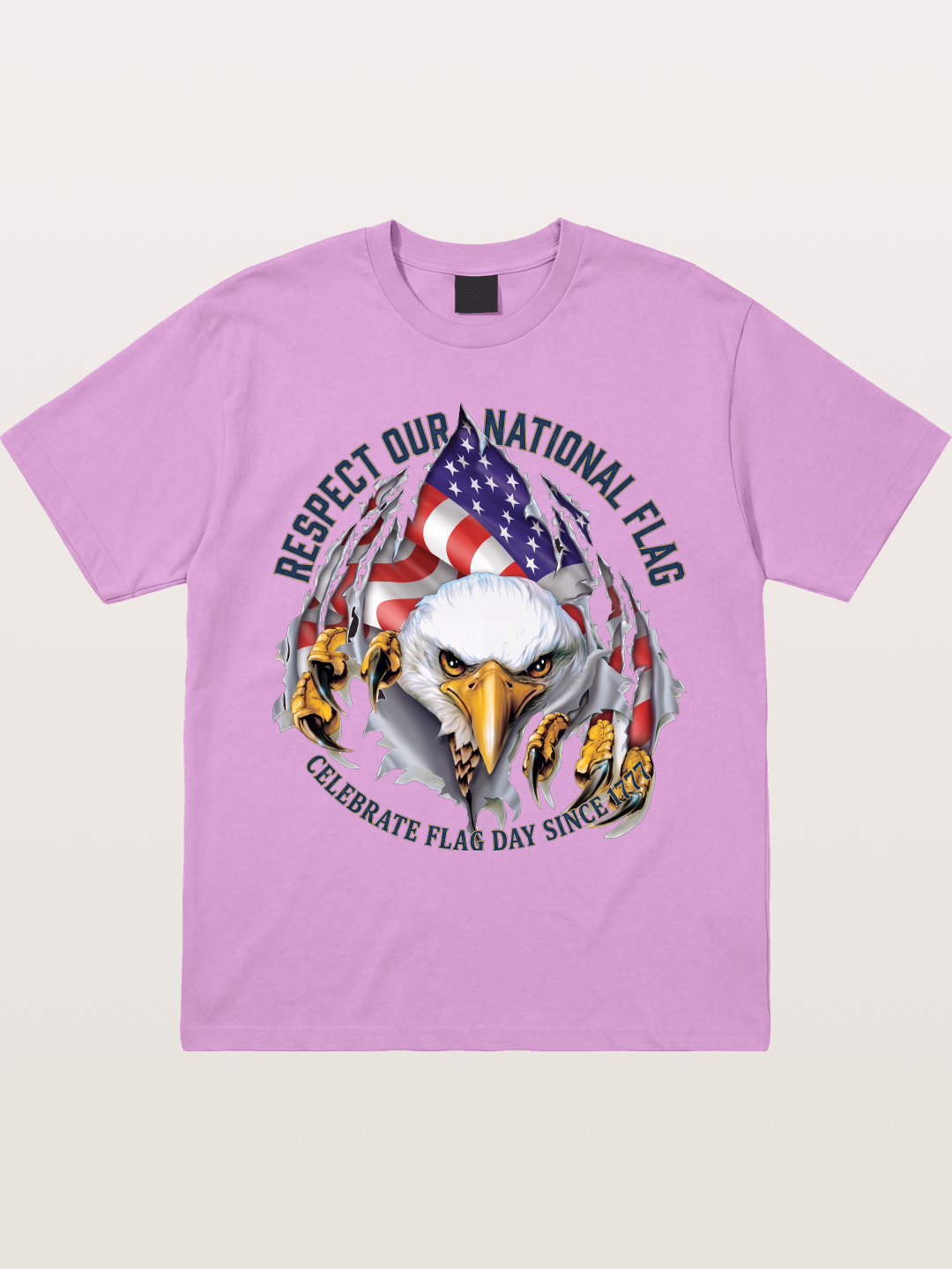 Ripped Flag Eagle Patriotic Print Gildan T-shirt