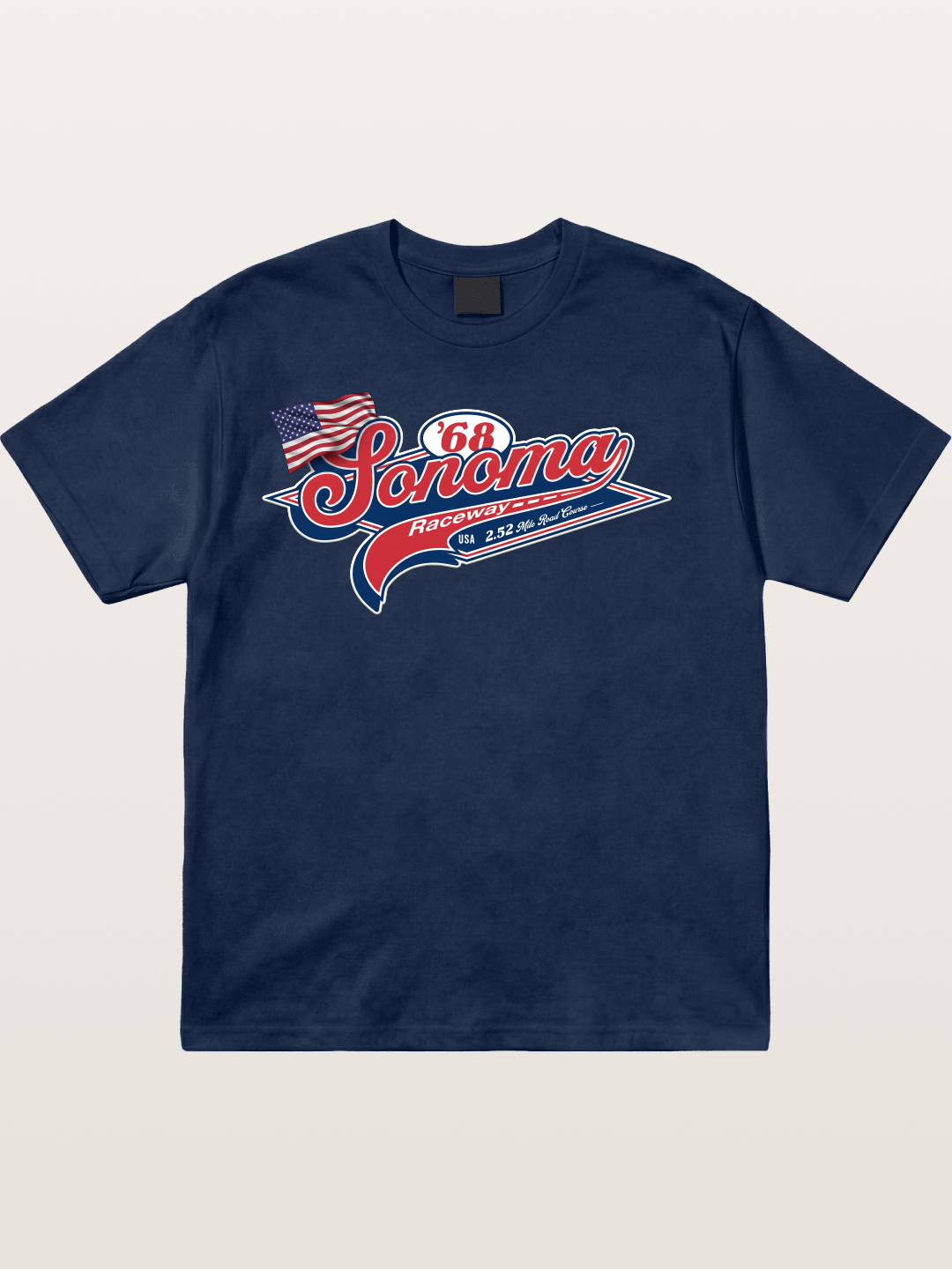 Sonoma Raceway 1968 Vintage Script Cotton T-shirt