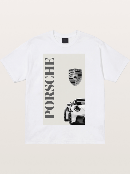 Porsche Minimal Emblem Art Cotton T-shirt