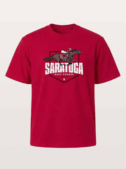 Saratoga Jockey And Horse Illustration Gildan T-shirt