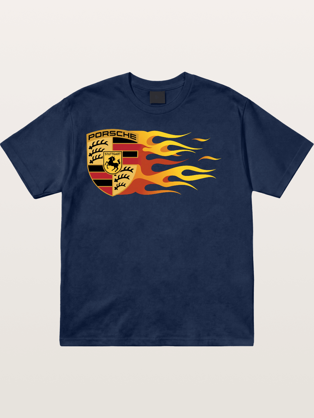 Porsche Crest With Flame Accents Cotton T-shirt