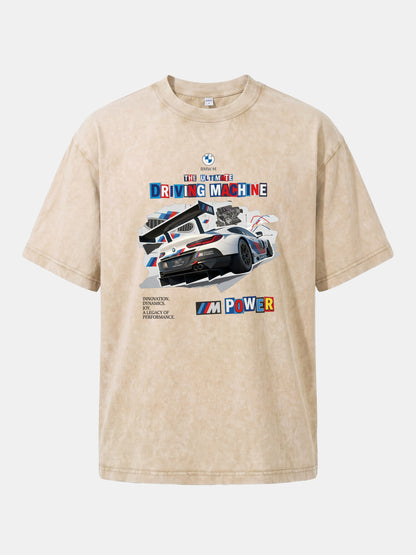 BMW M Power Race Car Art Washed T-shirt