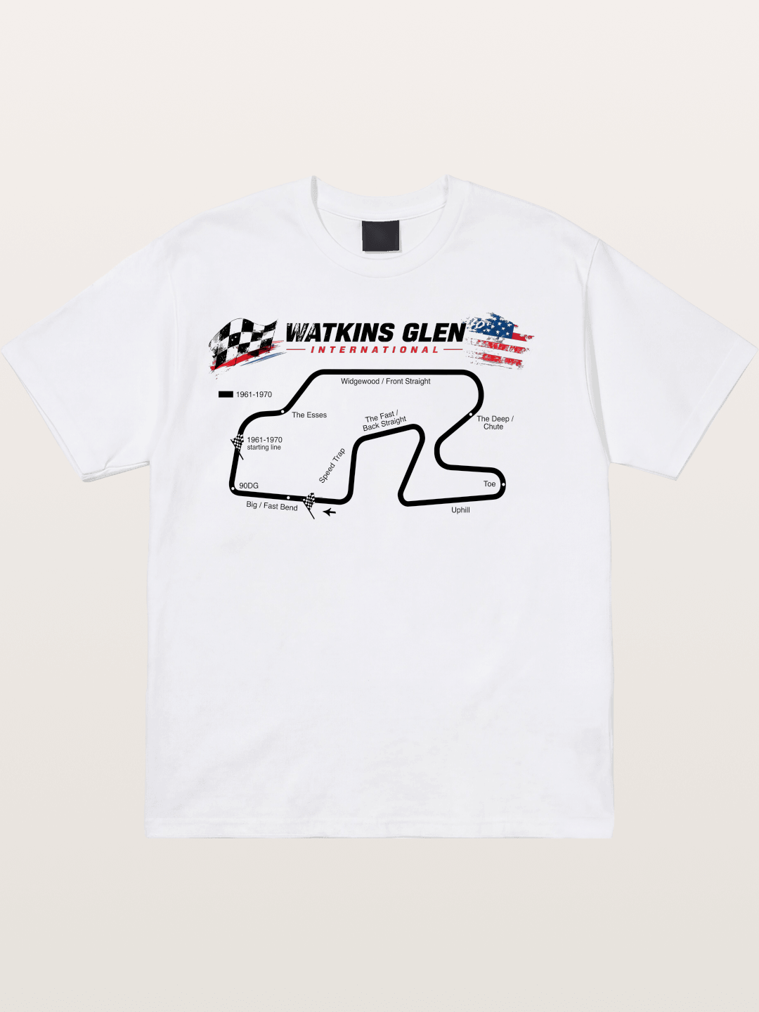 Watkins Glen Road Course Map Art Cotton T-shirt