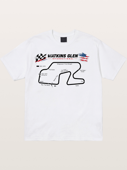 Watkins Glen Road Course Map Art Cotton T-shirt