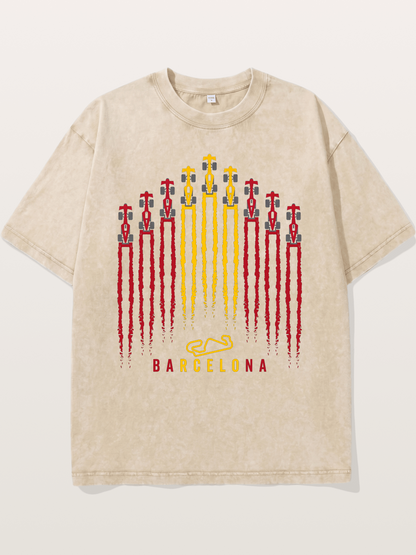 Barcelona GP Racing Column Streaks Washed T-shirt