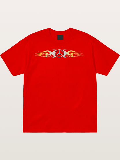 Mercedes Star Flame Stripe Cotton T-shirt